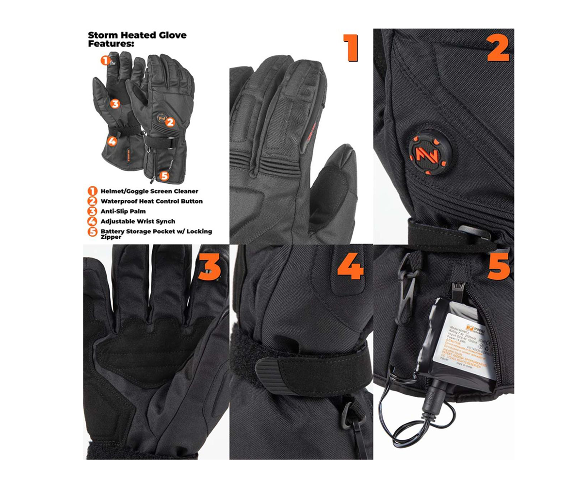 FieldSheer Storm Glove, Unisex, 7.4V, Black - Image 3